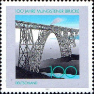 RFA Poste N** Yv:1759 Mi:1931 100.Jahre Müngstener Brücke (Thème) - Brücken