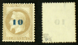 N° 34 10c/10c NAPOLEON LAURE B Neuf NSG Cote 1300€ Signé Calves - 1863-1870 Napoléon III Lauré