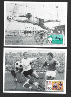 West Germany Soccer World Cup 1974 Set Of 2 FU On 2 Separate Maximum Cards FDI Cancels - 1974 – Allemagne Fédérale