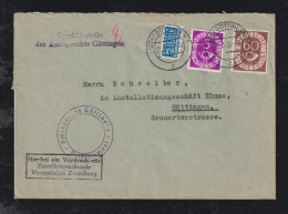 BRD Bund 1953 Posthorn 60Pf + 5Pf Orts Zustellungsurkunde GÖTTINGEN - Covers & Documents