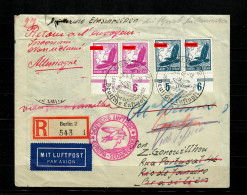 DR: R-Luftpostbrief, 1937: Zeppelin Südamerika Nach Rio De Janeiro, Mi.532/4 HAN - Lettres & Documents