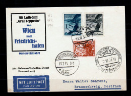 Postkarte 1931 Luftschiff Graf Zeppelin Wien-Friedrichshafen, Österreichfahrt - Storia Postale