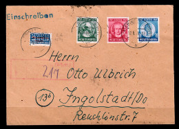 Württemberg: Einschreiben Ebingen 1949, MiNr. 44-46 Nach Ingolstadt - Wurtemberg