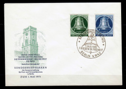 Berlin: MiNr. 76 + 78, FDC: Maikundgebung, Frieden In Freiheit Frankfurt 1951 - Covers & Documents