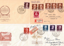 Berlin: MiNr. 91-100 FDC 8x, Teils Einschreiben 1952/53 - Lettres & Documents