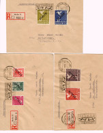 7x Einschreibebriefe Berlin 1948, Luftbrücke Werbung, MiNr. 1-20 Nach Karlsruhe - Briefe U. Dokumente