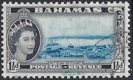 BAHAMAS 1954 QEII 1½d Blue & Black SG203 FU - 1963-1973 Autonomia Interna