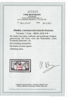 Albanien MiNr. 13 IX, Plattenfehler, **, Postfrisch,  BPP Attest - Occupazione 1938 – 45