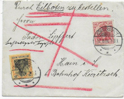 Eilboten Von Görbersdorf Nach Kahnsdorf/Zöpen, Hain - Zurück 1906 - Storia Postale