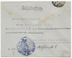 Reichsdienstsache Deutsche Gesandschaft An Kapitänleutnant Wilhelmshaven - Storia Postale