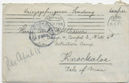 Brief Von Hamburg, 1917 Nach Knockaloe Internment Camp, Isle Of Man, Kgf, PoW - Briefe U. Dokumente