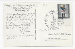 Ansichtskarte Postwertzeichen Ausstellung Berlin, 1954 Nach Seefeld, MiNr. 120b - Lettres & Documents
