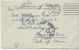 Brief Aus Hamburg, 1916 Nach Knockaloe Internment Camp, Isle Of Man, Kgf PoW - Storia Postale