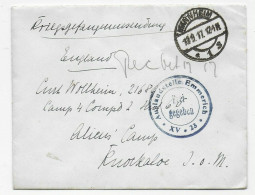 Brief Aus Mannheim 1915 Nach Knockaloe Internment Camp, Isle Of Man, Kgf PoW - Briefe U. Dokumente