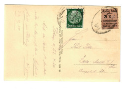 AK Coburg, 1944, Getränkesteuer Vignette, Stadtrat Coburg, Regierung Oberfranken - Lettres & Documents