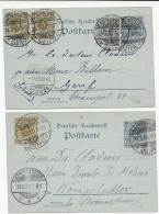 2x Postkeraten Rastenburg Nach Genf/Königslutter, 1900 - Lettres & Documents