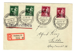 Einschreiben Hamburg, 1936, Sonderstempel Weltkongress Freizeit Und Erholung - Covers & Documents