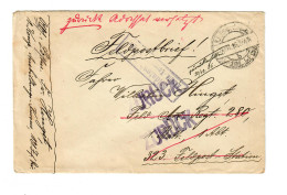 Feldpostbrief 1916 An Feldpost Station 323, Zurück - Feldpost (franchigia Postale)