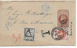 Mont Newtown 1891 To Paris, Taxe - Other & Unclassified