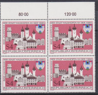 1986 , Mi 1852 ** (2) - 4 Er Block Postfrisch - 800 Jahre Stadt Waidhofen An Der Ybbs - Ongebruikt