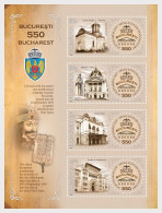 ROMANIA 2008: DRACULA, BUCHAREST - 550 YEARS, 4 Unused Stamps As Souvenir Block - Registered Shipping! - Nuovi