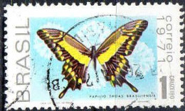 Brésil Poste Obl Yv: 951 Mi:1280 Papilio Thoas Brasiliensis (Beau Cachet Rond) - Oblitérés