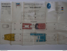 Fixe Paquebot Sidi-Brahim Plan Du Bateau Plus CPA Sté Gle De Transports Maritimes à Vapeur - Other & Unclassified