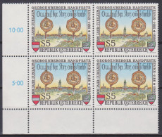 1986 , Mi 1855 ** (2) - 4 Er Block Postfrisch - 800. Jahrestag Der Unterzeichnung Der Georgenberger Handfeste - Ongebruikt