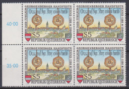 1986 , Mi 1855 ** (3) - 4 Er Block Postfrisch - 800. Jahrestag Der Unterzeichnung Der Georgenberger Handfeste - Neufs