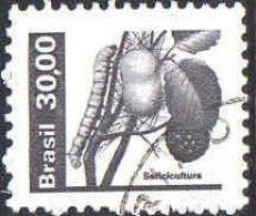 Brésil Poste Obl Yv:1578 Mi:1922 Sericicultura Vers à Soir (cachet Rond) - Oblitérés