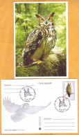 2016  Moldova FDC Fauna, Birds Of Prey, Owls, - Owls