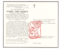 DP Elisabeth Maria Verstraete ° Ramskapelle Ad IJzer Nieuwpoort 1871 † Knokke A Zee 1954 X Achiel Allary - Devotion Images