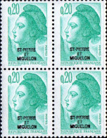 SPM Poste N** Yv: 457 Mi:525 Liberté De Gandon Bloc De 4 - Unused Stamps