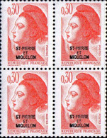 SPM Poste N** Yv: 458 Mi:526 Liberté De Gandon Bloc De 4 - Unused Stamps