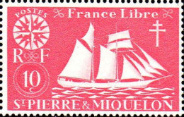 SPM Poste N** Yv: 297 Mi:300 France Libre Voilier - Unused Stamps
