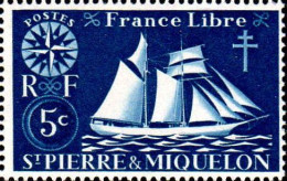 SPM Poste N** Yv: 296 Mi:299 France Libre Voilier - Unused Stamps