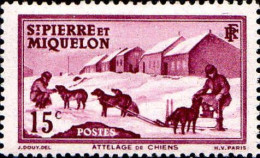 SPM Poste N* Yv: 172 Mi:175 Attelage De Chiens (Trace De Charnière) - Unused Stamps