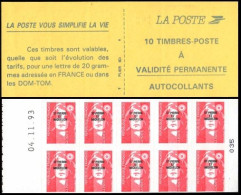 SPM Carnet N** Yv:C 590C 10 Timbres-poste à Valifité Permanente Marianne Du Bicentenaire - Booklets