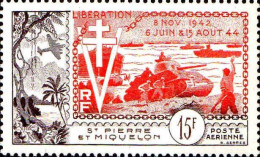 SPM Avion N* Yv: 22 Mi:374 Libération (avec Charnière) - Unused Stamps