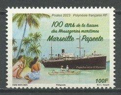 POLYNESIE 2023 N° 1321 ** Neuf MNH Superbe Bateaux Paquebot Mixte El Kantara Pirogue Messagerie Mariyime Boats - Ongebruikt