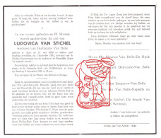 DP Ludovica Van Stichel ° Asse 1880 † 1961 X Guillaume Van Belle // De Rijck Delmoitié Sergoyne Rapaille De Smedt Wemmel - Devotion Images