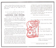 DP Ludovica Van Stichel ° Asse 1880 † 1961 X Guillaume Van Belle // De Rijck Delmoitié Sergoyne Rapaille De Smedt Wemmel - Imágenes Religiosas