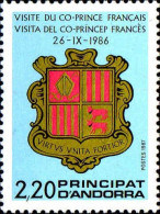Andorre (F) Poste N** Yv:355 Mi:376 Visite Du Co-prince Français Armoiries - Unused Stamps