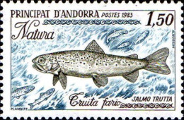 Andorre (F) Poste N** Yv:312 Mi:333 Natura Truita Fario Salmo Trutta - Unused Stamps