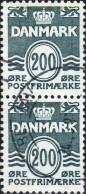 Danemark Poste Obl Yv: 782 Mi:775 Postfrimærke Chiffre Sous Couronne (Beau Cachet Rond) Paire - Used Stamps