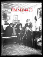 Musiciens Dans Un Salon, à Identifier - Plaque De Verre En Négatif - Taille 89 X 119 Mlls - Glass Slides