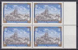 1986 , Mi 1857 ** (2) - 4 Er Block Postfrisch - 100 Jahre Observatorium Auf Dem Sonnblick - Unused Stamps