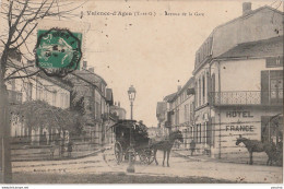 A17- 82) VALENCE D'AGEN (TARN ET GARONNE) AVENUE DE LA GARE - HOTEL DE FRANCE ATTELAGE - Valence