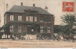 A7- 76) MONTEROLIER BUCHY - HOTEL ET BUFFET DE LA GARE - (TRES ANIMEE -  COLORISEE) - Autres & Non Classés