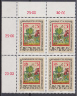 1986 , Mi 1858 ** (1) - 4 Er Block Postfrisch - Europäischer Kongreß Für Anästhesiologie , Wien - Neufs